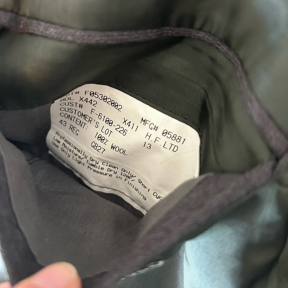 Hickey Freeman for Nordstrom men’s grey 100% wool blazer suit jacket size 43R‎